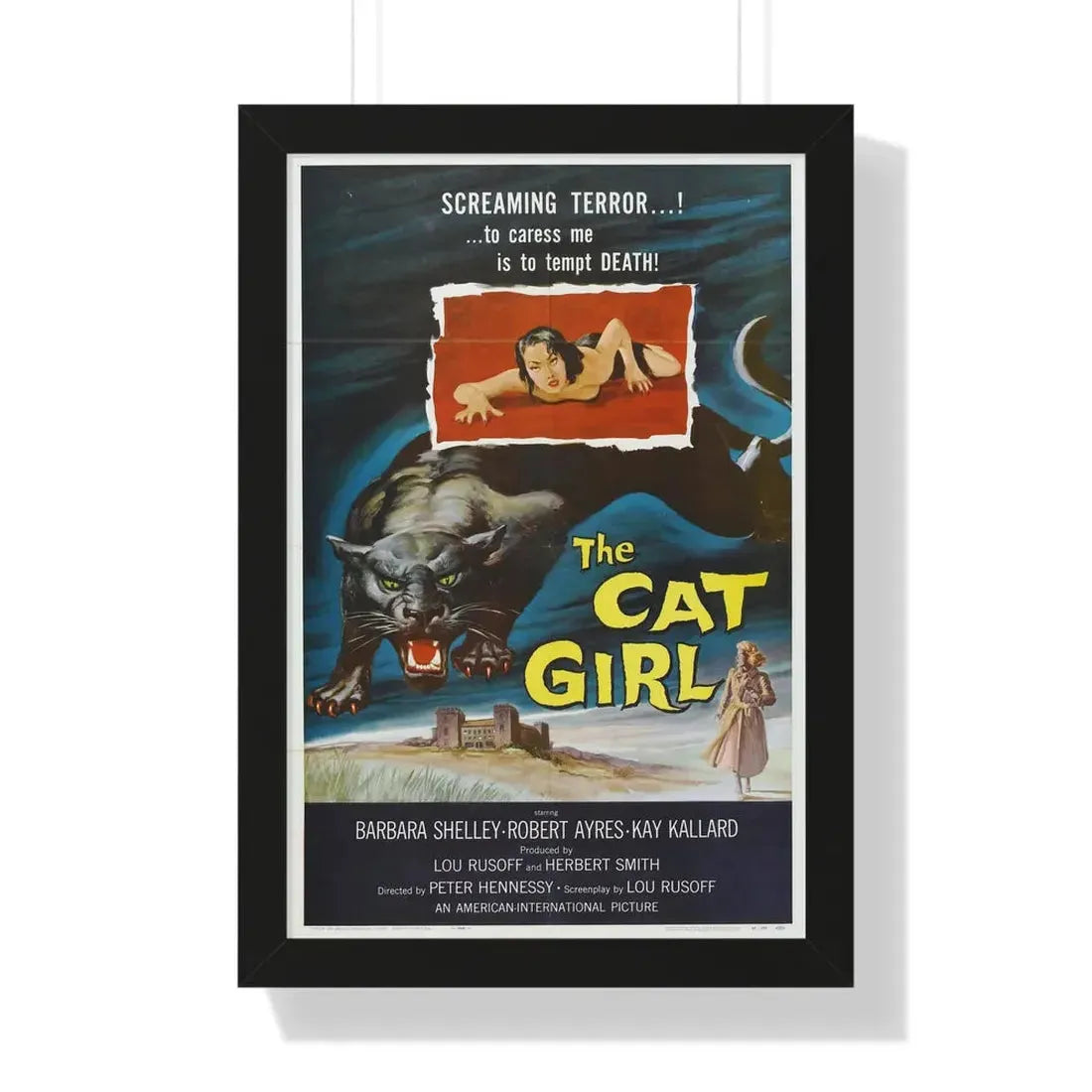 THE CAT GIRL 1957 - Framed Movie Poster 16″ x 24″ Black - The Sticker Space
