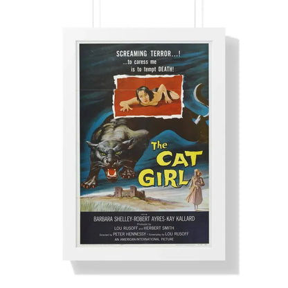 THE CAT GIRL 1957 - Framed Movie Poster 16″ x 24″ White - The Sticker Space