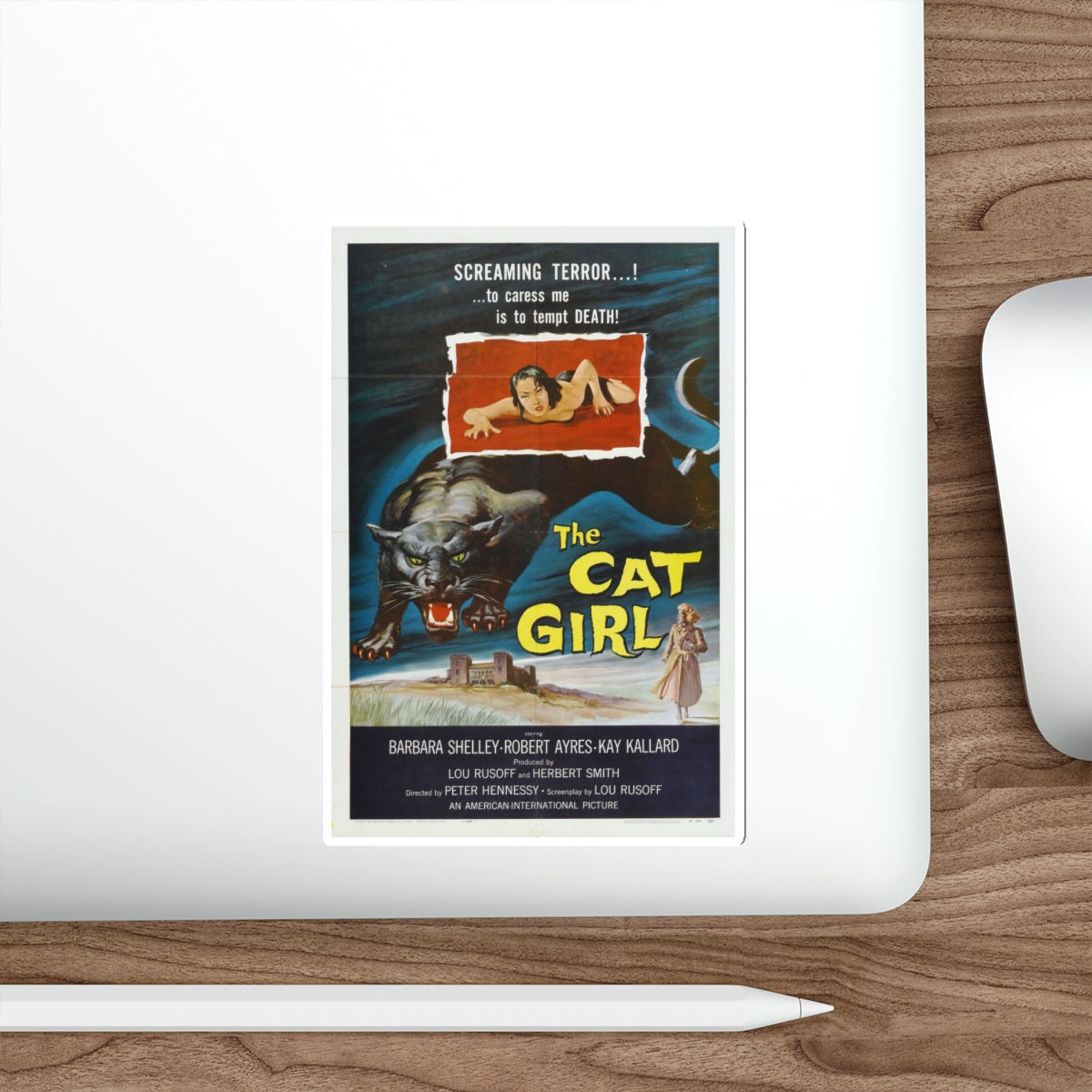 THE CAT GIRL 1957 Movie Poster STICKER Vinyl Die-Cut Decal-The Sticker Space