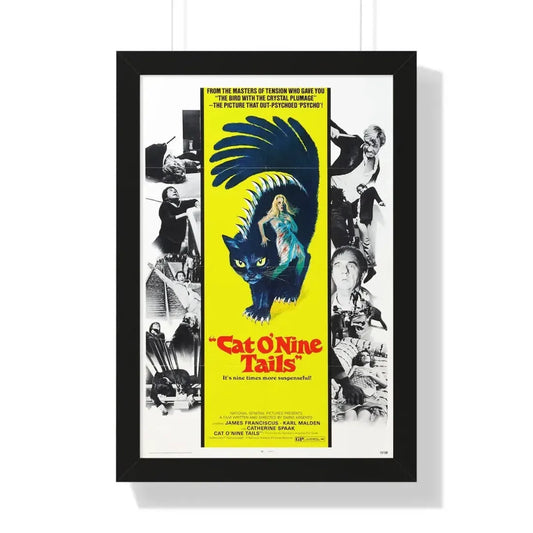 THE CAT O'NINE TAILS 1971 - Framed Movie Poster 16″ x 24″ Black - The Sticker Space