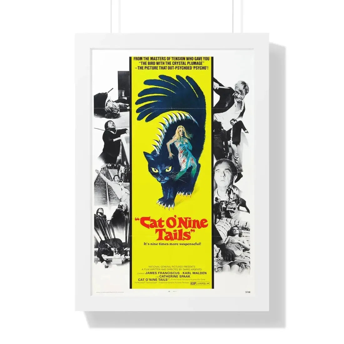 THE CAT O'NINE TAILS 1971 - Framed Movie Poster 16″ x 24″ White - The Sticker Space