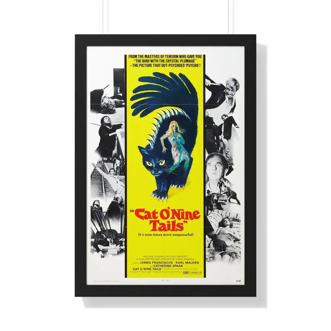 THE CAT O'NINE TAILS 1971 - Framed Movie Poster 20" x 30" Black - The Sticker Space