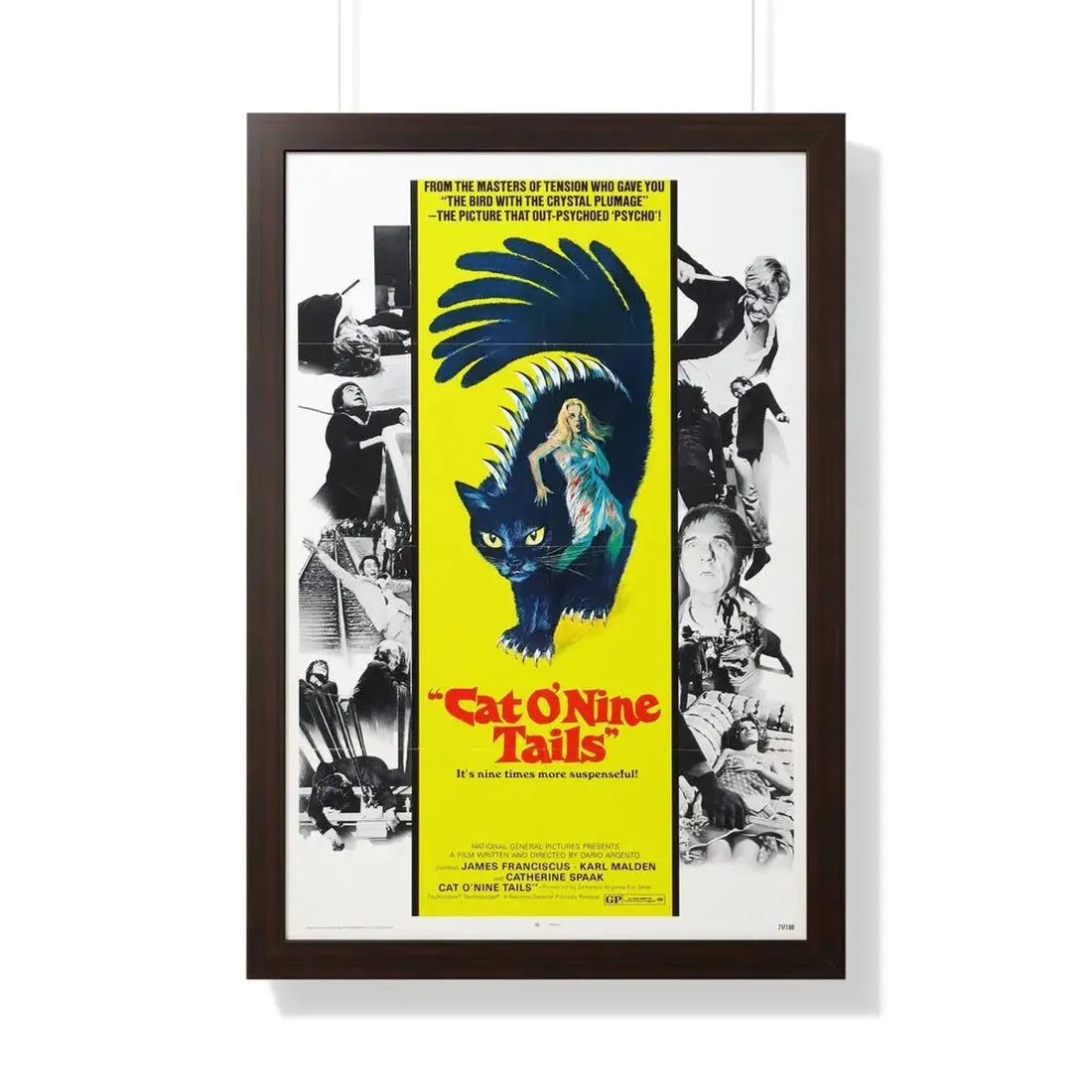 THE CAT O'NINE TAILS 1971 - Framed Movie Poster 20" x 30" Walnut - The Sticker Space