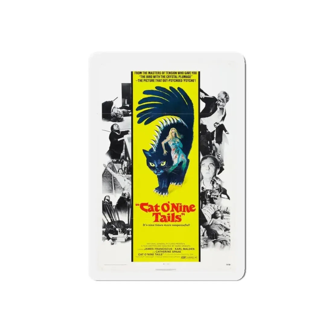 THE CAT O'NINE TAILS 1971 Movie Poster - Refrigerator Magnet 4 Inch Die-Cut - The Sticker Space