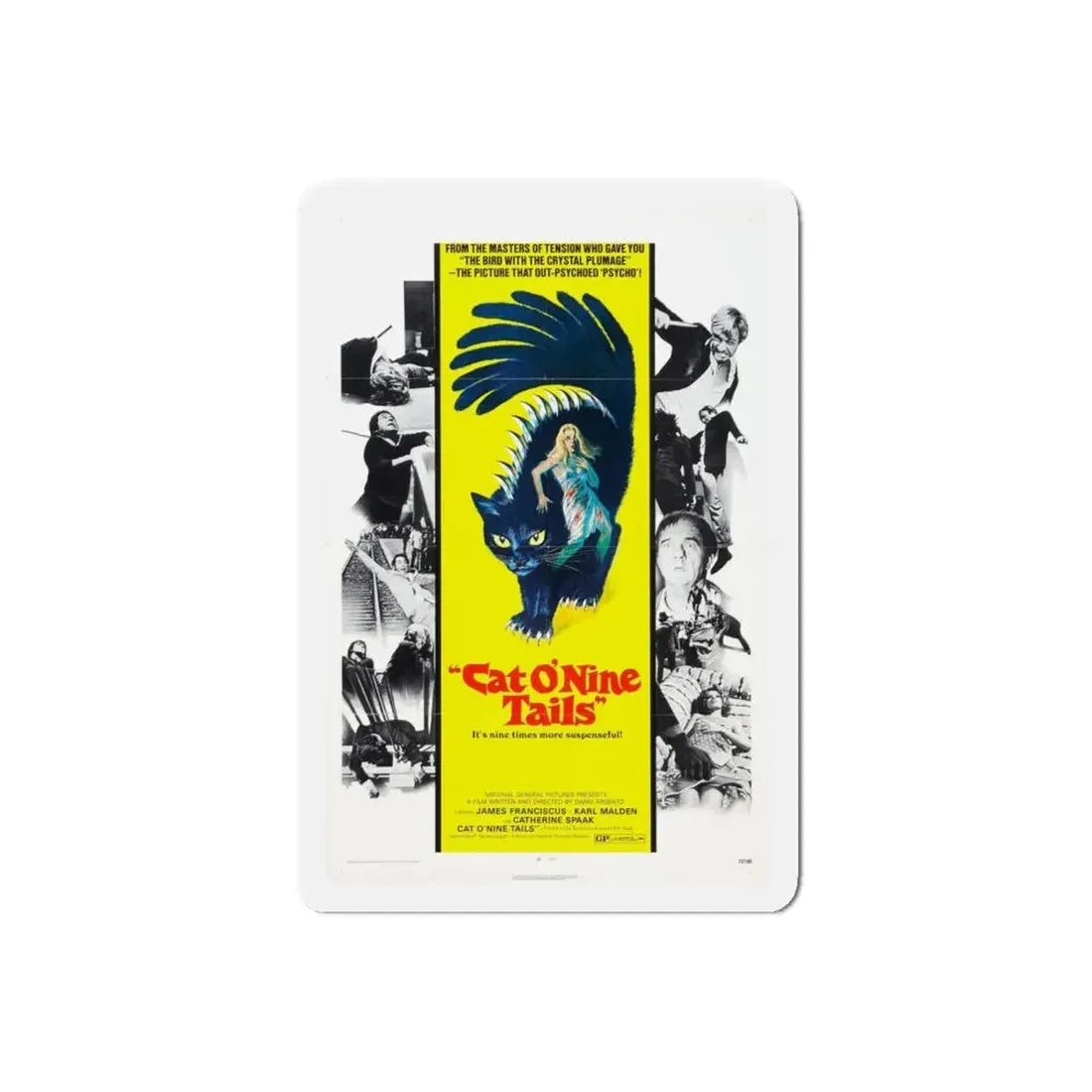 THE CAT O'NINE TAILS 1971 Movie Poster - Refrigerator Magnet 6 Inch Die-Cut - The Sticker Space