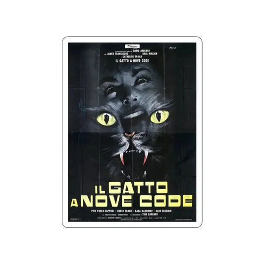THE CAT O'NINE TAILS (FRENCH) 1971 Movie Poster STICKER Vinyl Die-Cut Decal 2 Inch - The Sticker Space