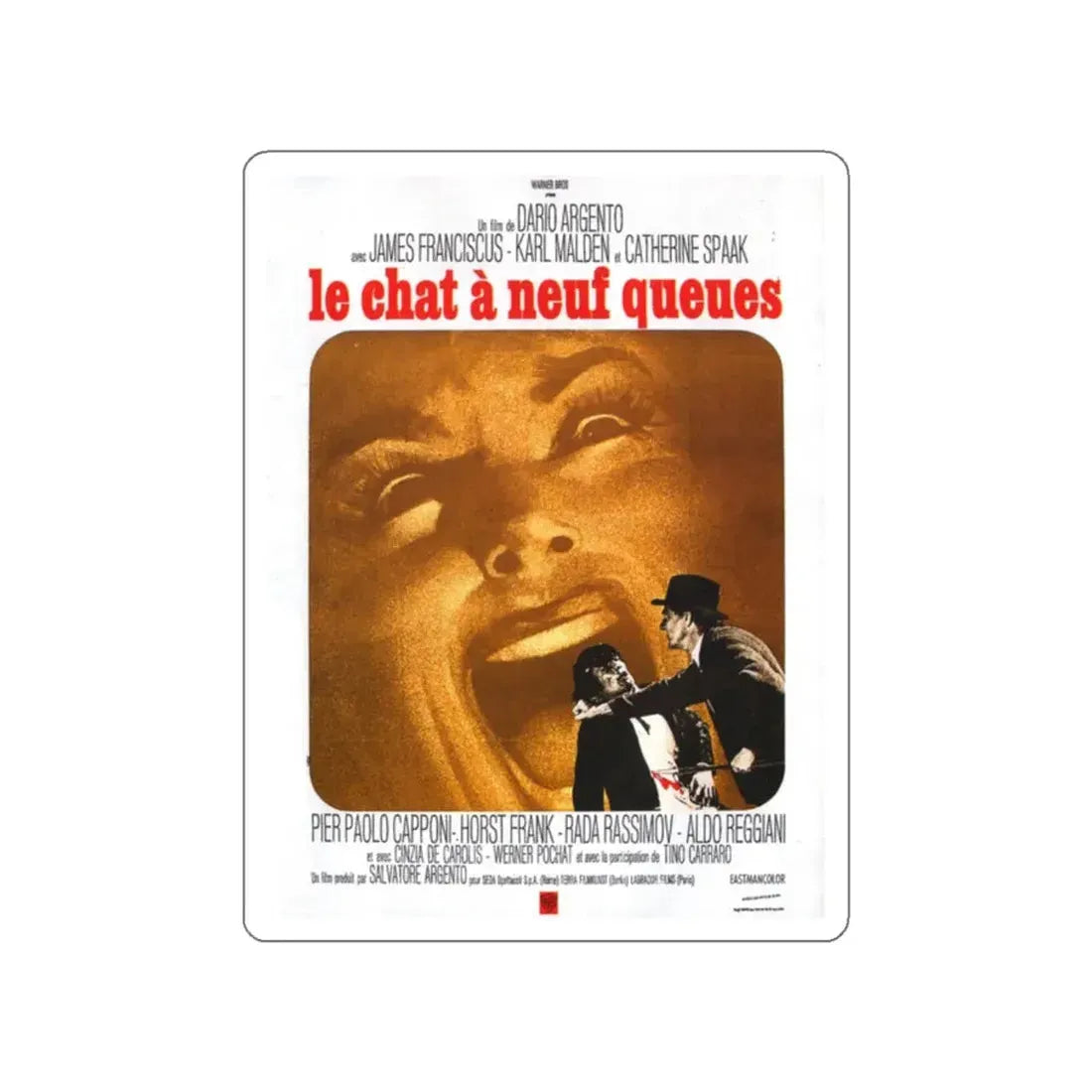 THE CAT O'NINE TAILS (FRENCH) (2) 1971 Movie Poster STICKER Vinyl Die-Cut Decal 2 Inch - The Sticker Space