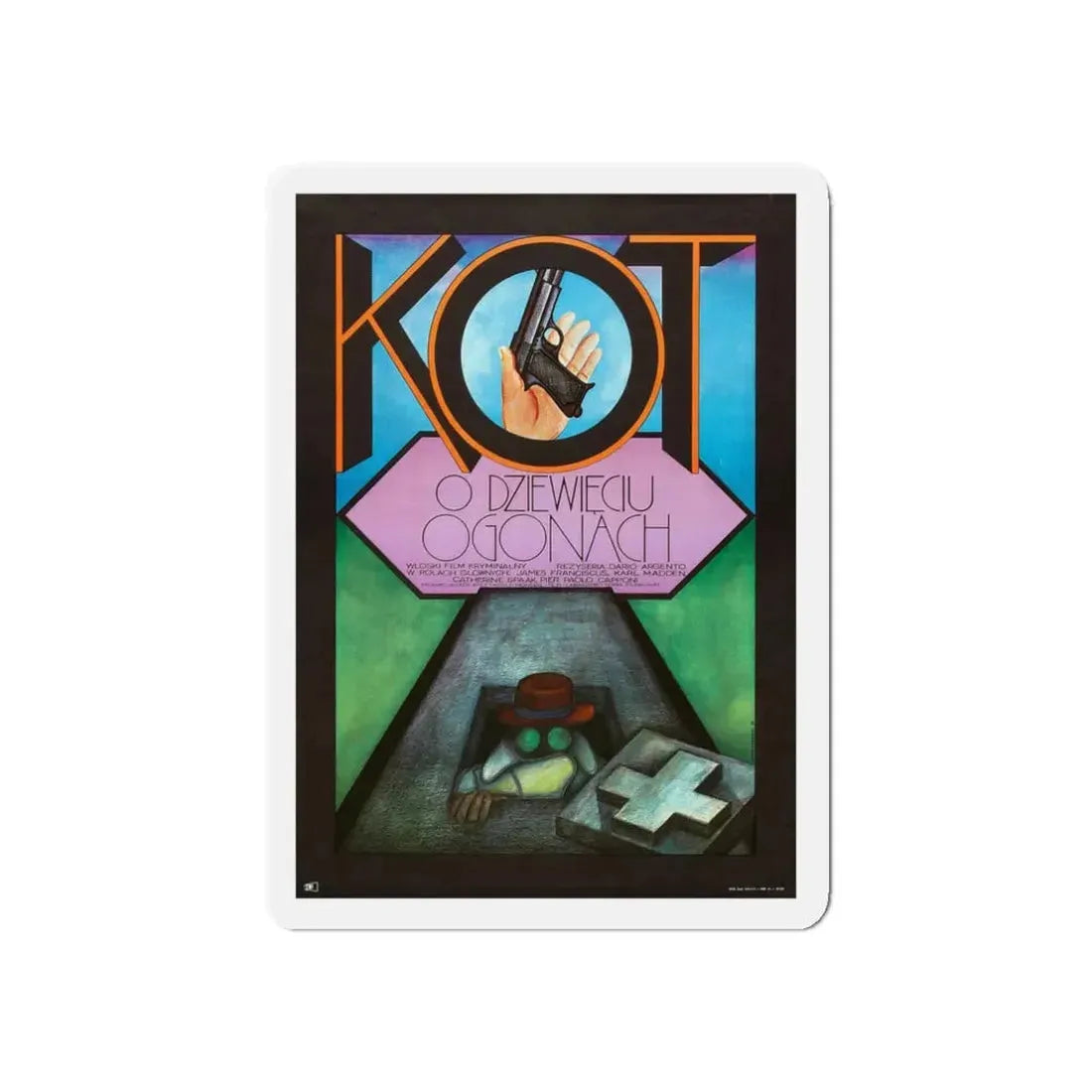 THE CAT O'NINE TAILS (POLISH) 1971 Movie Poster - Refrigerator Magnet 3 Inch Die-Cut - The Sticker Space