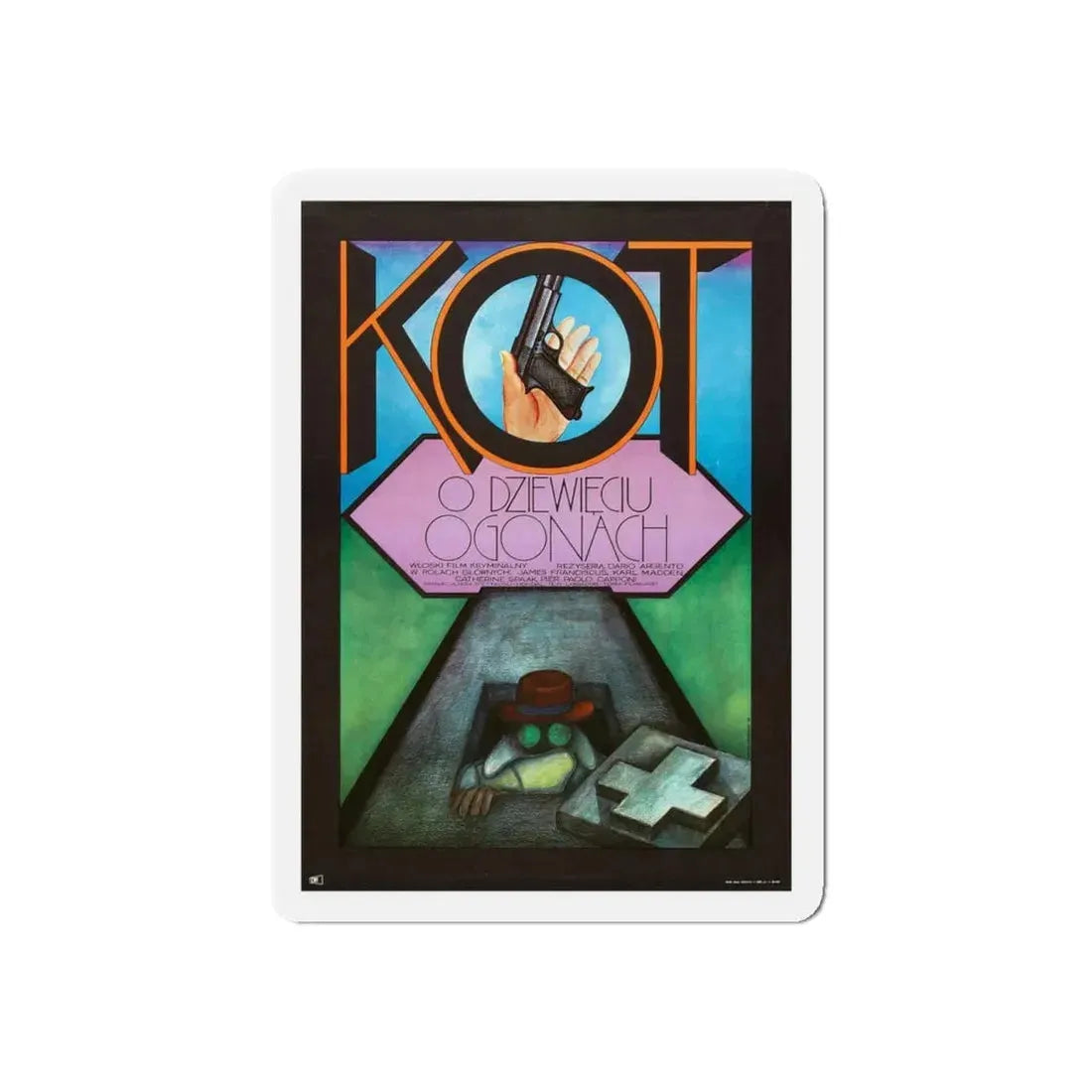 THE CAT O'NINE TAILS (POLISH) 1971 Movie Poster - Refrigerator Magnet 4 Inch Die-Cut - The Sticker Space