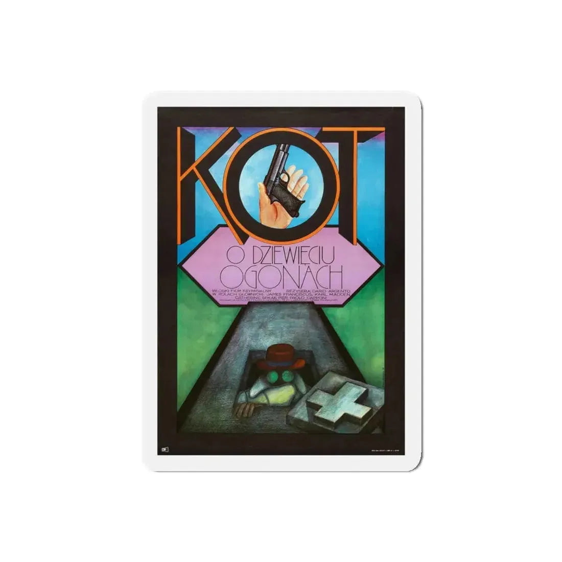 THE CAT O'NINE TAILS (POLISH) 1971 Movie Poster - Refrigerator Magnet 5 Inch Die-Cut - The Sticker Space