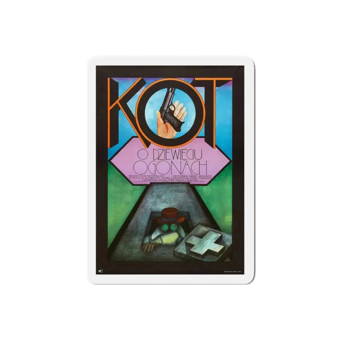 THE CAT O'NINE TAILS (POLISH) 1971 Movie Poster - Refrigerator Magnet 6 Inch Die-Cut - The Sticker Space