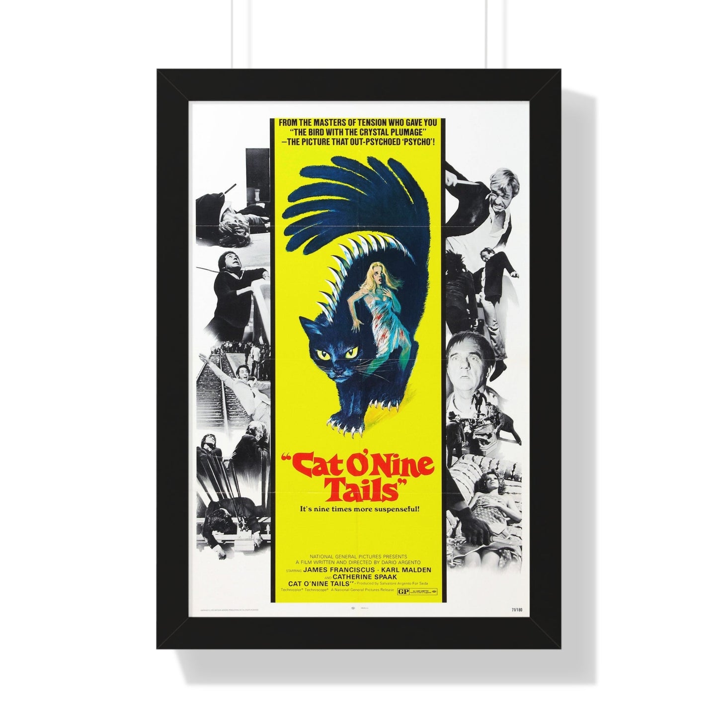 THE CAT O'NINE TAILS 1971 - Framed Movie Poster-16″ x 24″-The Sticker Space