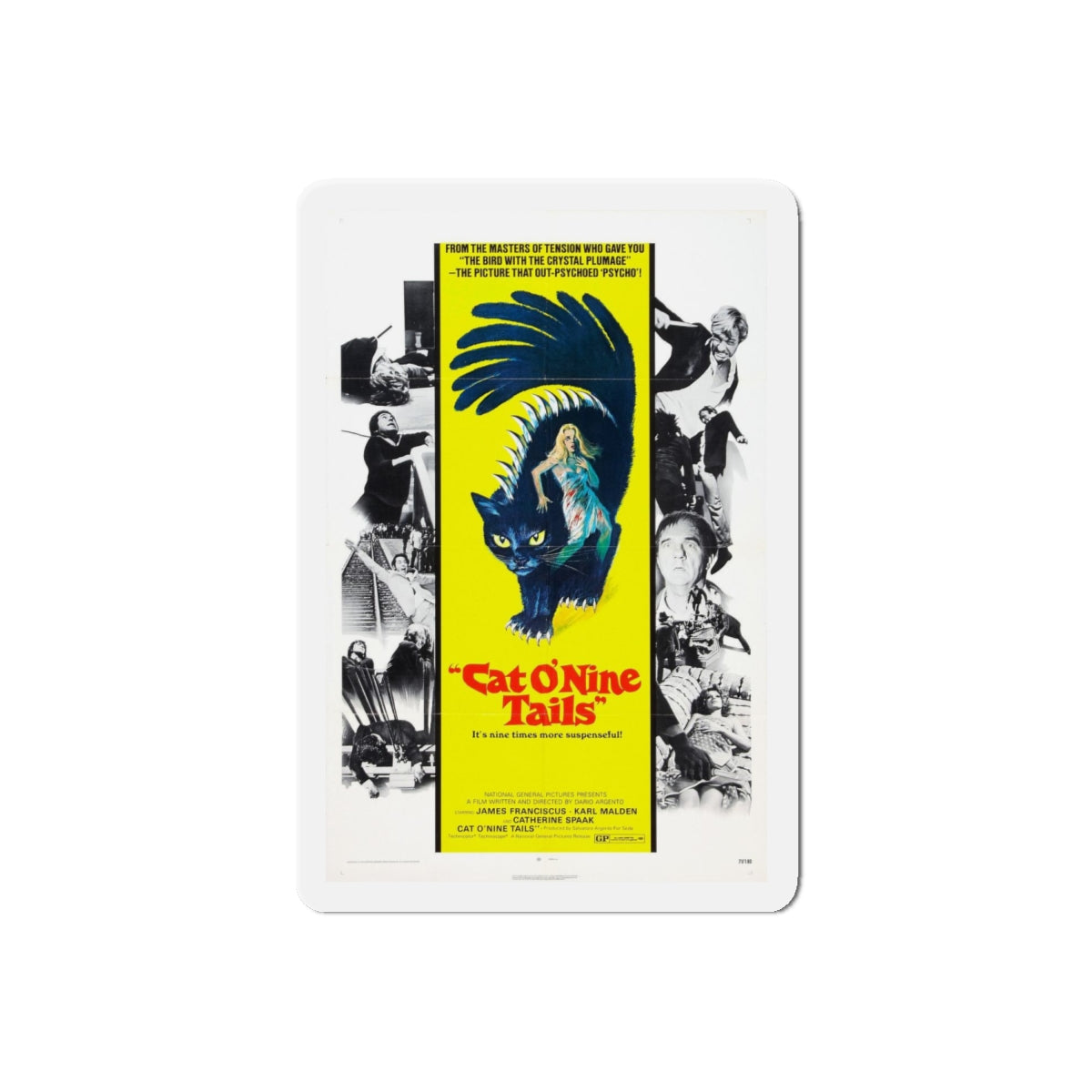 THE CAT O'NINE TAILS 1971 Movie Poster - Refrigerator Magnet-6 Inch-The Sticker Space