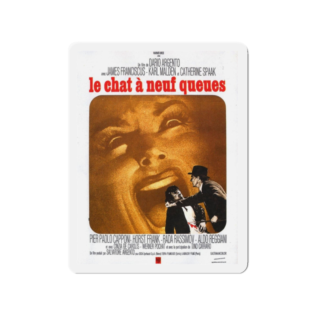 THE CAT O'NINE TAILS (FRENCH) (2) 1971 Movie Poster - Refrigerator Magnet-2" x 2"-The Sticker Space