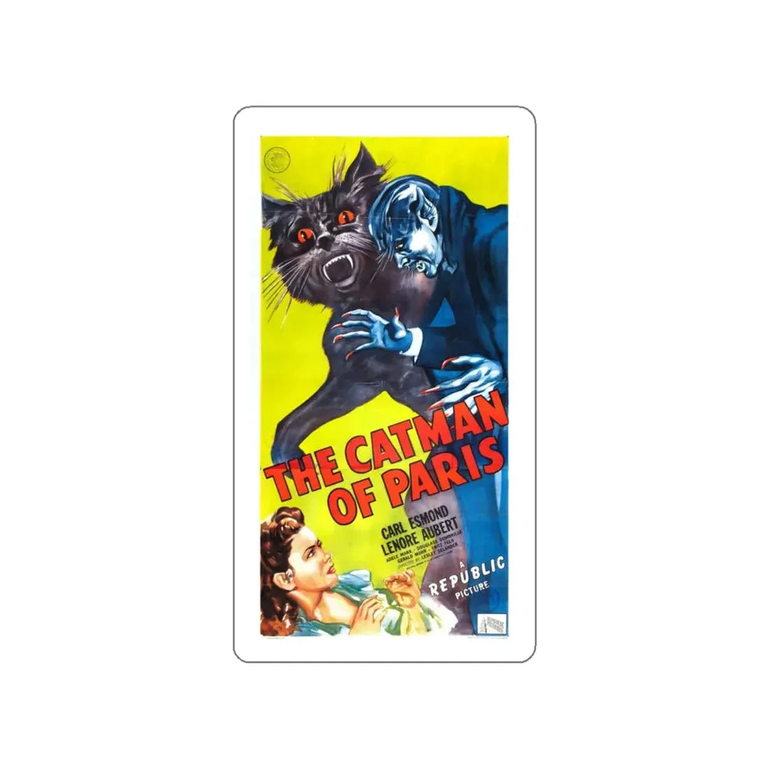 THE CATMAN OF PARIS 1946 Movie Poster STICKER Vinyl Die-Cut Decal 5 Inch - The Sticker Space