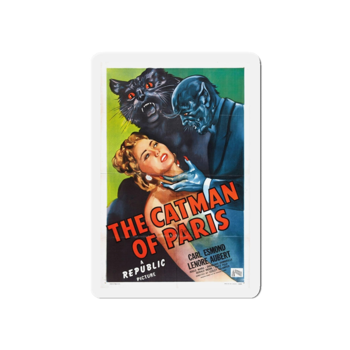 THE CATMAN OF PARIS (2) 1946 Movie Poster - Refrigerator Magnet-3" x 3"-The Sticker Space