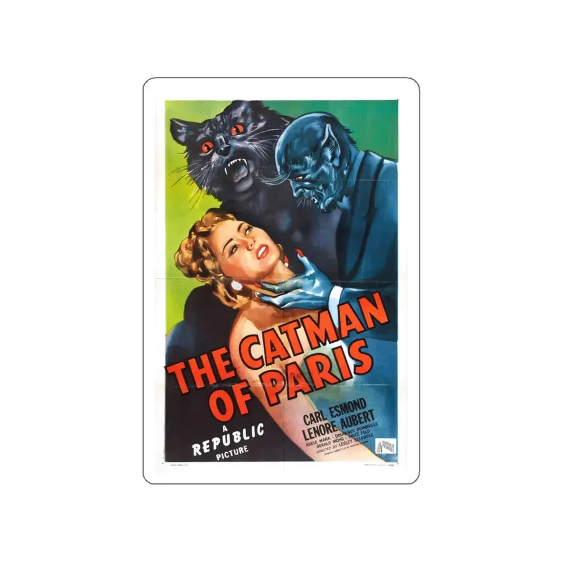 THE CATMAN OF PARIS (2) 1946 Movie Poster STICKER Vinyl Die-Cut Decal 6 Inch - The Sticker Space