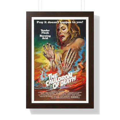 THE CAULDRON OF DEATH 1973 - Framed Movie Poster 16″ x 24″ Walnut - The Sticker Space