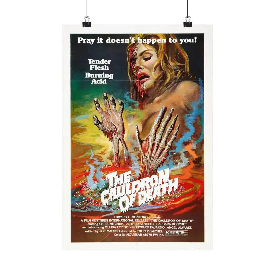 THE CAULDRON OF DEATH 1973 - Paper Movie Poster 12″ x 18″ Matte - The Sticker Space