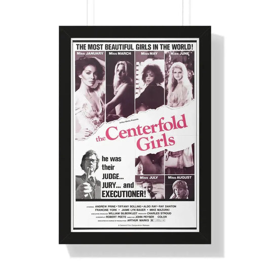 THE CENTERFOLD GIRLS 1974 - Framed Movie Poster 16″ x 24″ Black - The Sticker Space