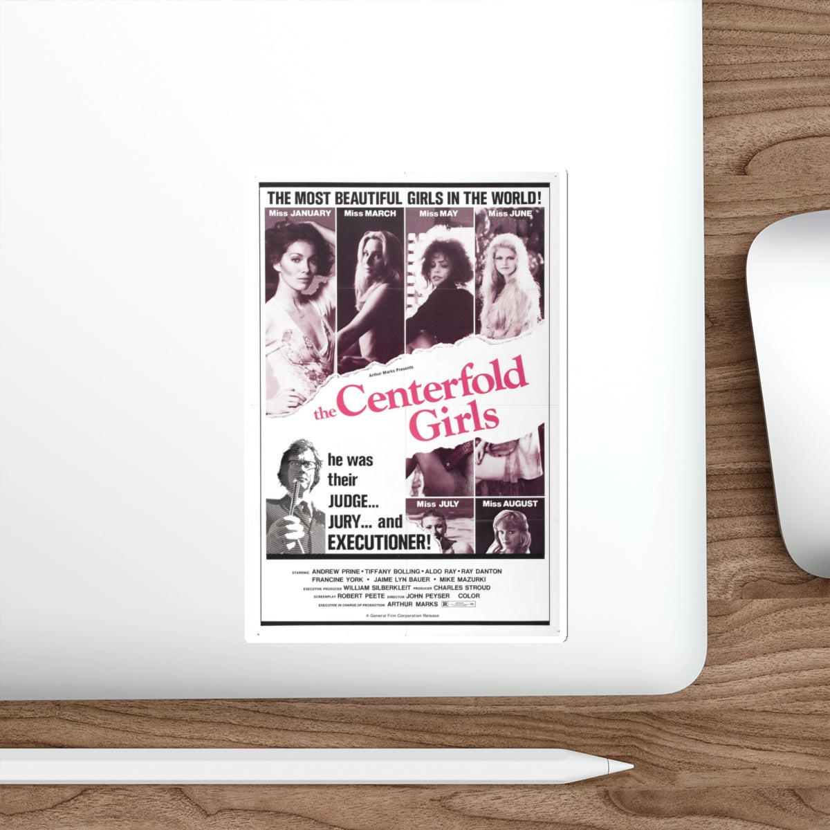 THE CENTERFOLD GIRLS 1974 Movie Poster STICKER Vinyl Die-Cut Decal-The Sticker Space