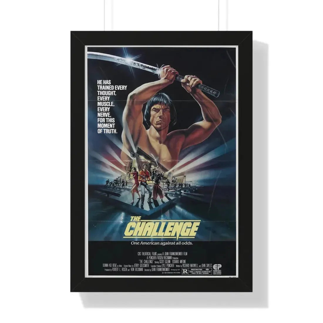 THE CHALLENGE 1982 - Framed Movie Poster 16″ x 24″ Black - The Sticker Space