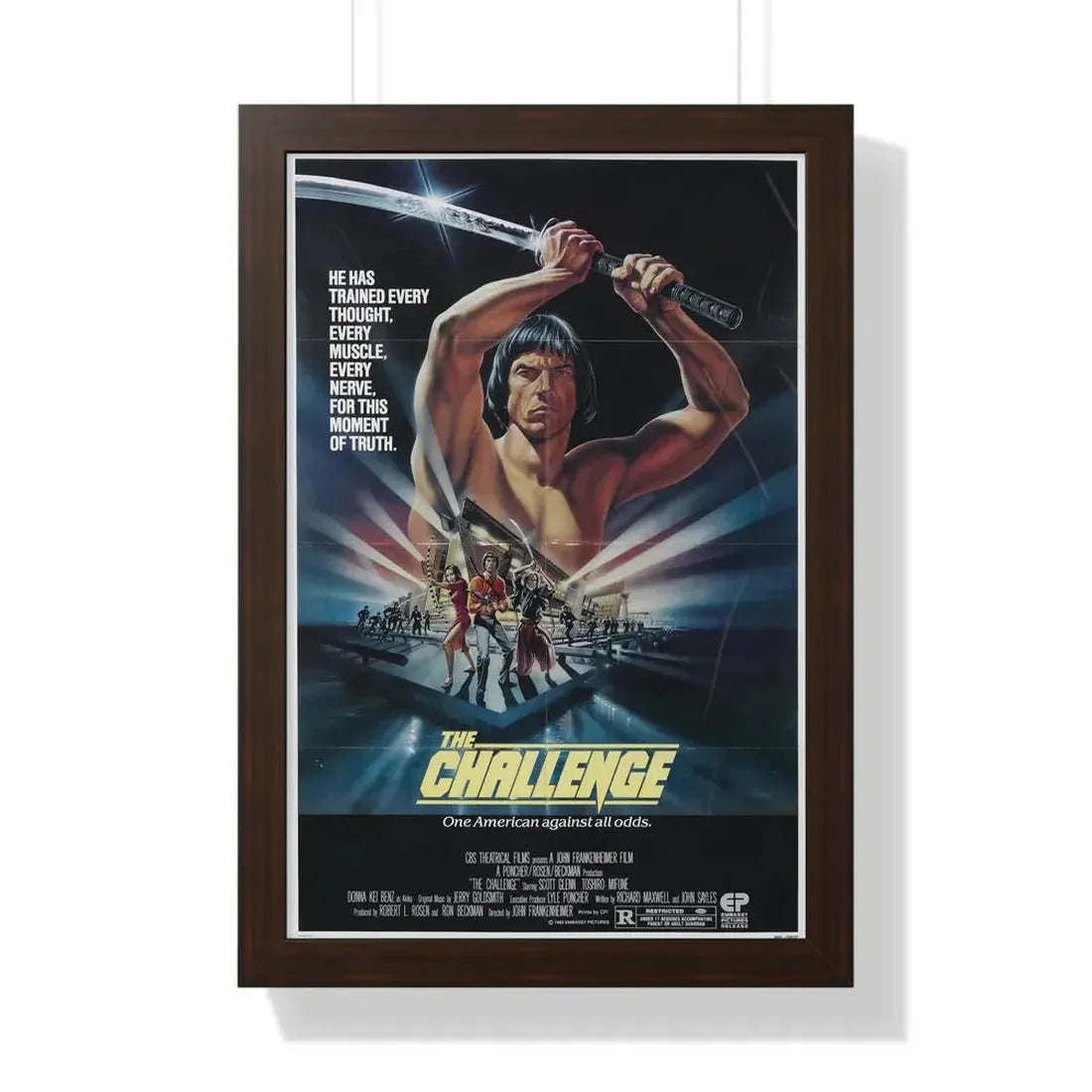 THE CHALLENGE 1982 - Framed Movie Poster 16″ x 24″ Walnut - The Sticker Space