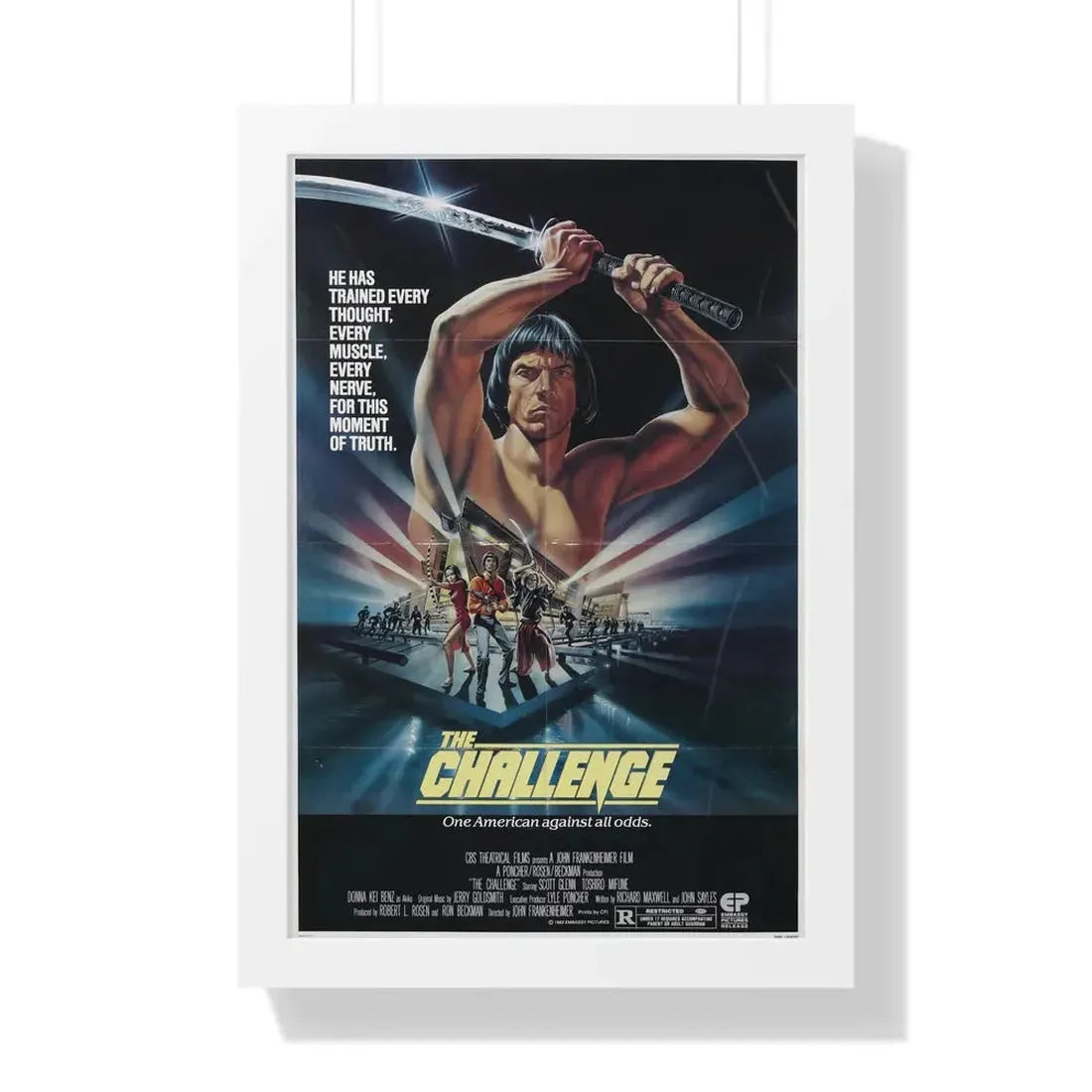 THE CHALLENGE 1982 - Framed Movie Poster 16″ x 24″ White - The Sticker Space