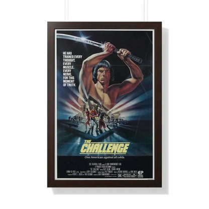 THE CHALLENGE 1982 - Framed Movie Poster 20" x 30" Walnut - The Sticker Space