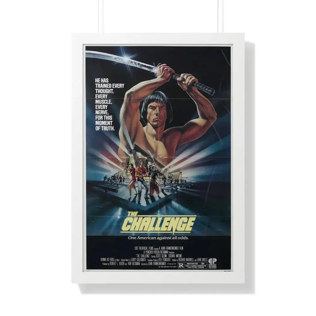 THE CHALLENGE 1982 - Framed Movie Poster 20" x 30" White - The Sticker Space