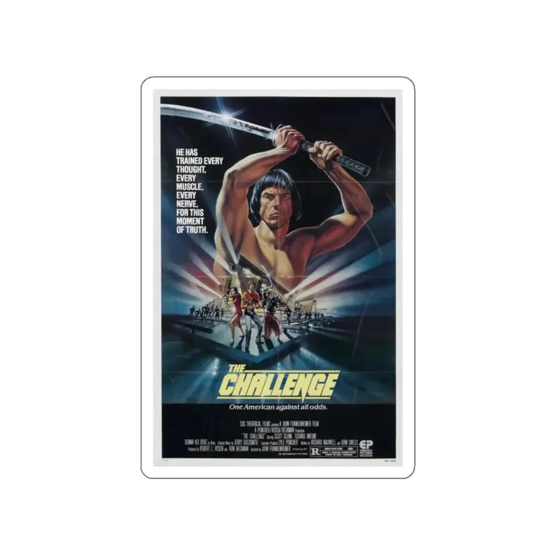 THE CHALLENGE 1982 Movie Poster STICKER Vinyl Die-Cut Decal 2 Inch - The Sticker Space