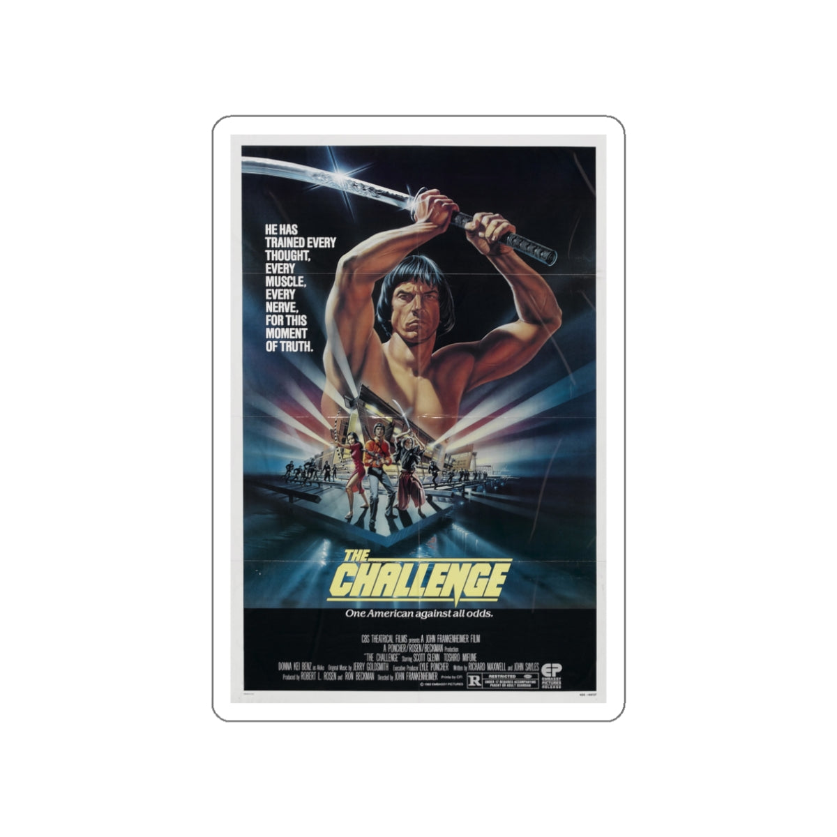 THE CHALLENGE 1982 Movie Poster STICKER Vinyl Die-Cut Decal-White-The Sticker Space