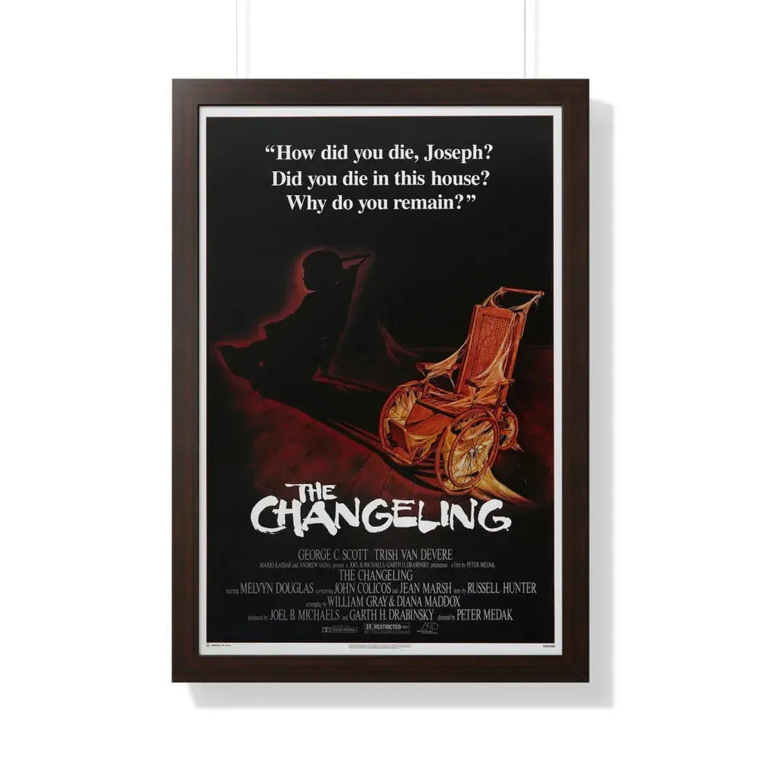 THE CHANGELING 1980 - Framed Movie Poster 20" x 30" Walnut - The Sticker Space