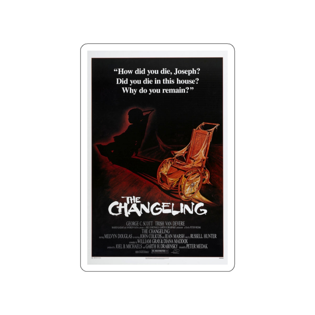 THE CHANGELING 1980 Movie Poster STICKER Vinyl Die-Cut Decal-White-The Sticker Space