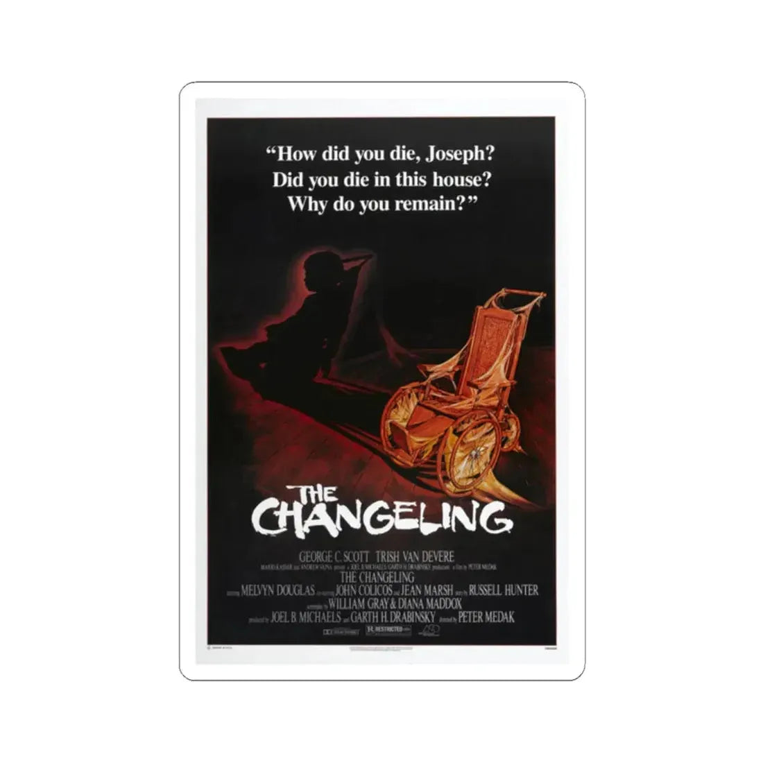 The Changeling 1980 Movie Poster - STICKER Vinyl Kiss-Cut Decal 2 Inch White - The Sticker Space