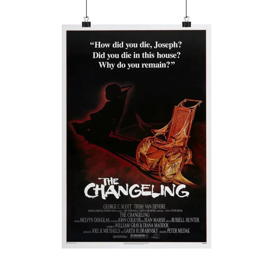 THE CHANGELING 1980 - Paper Movie Poster 12″ x 18″ Matte - The Sticker Space