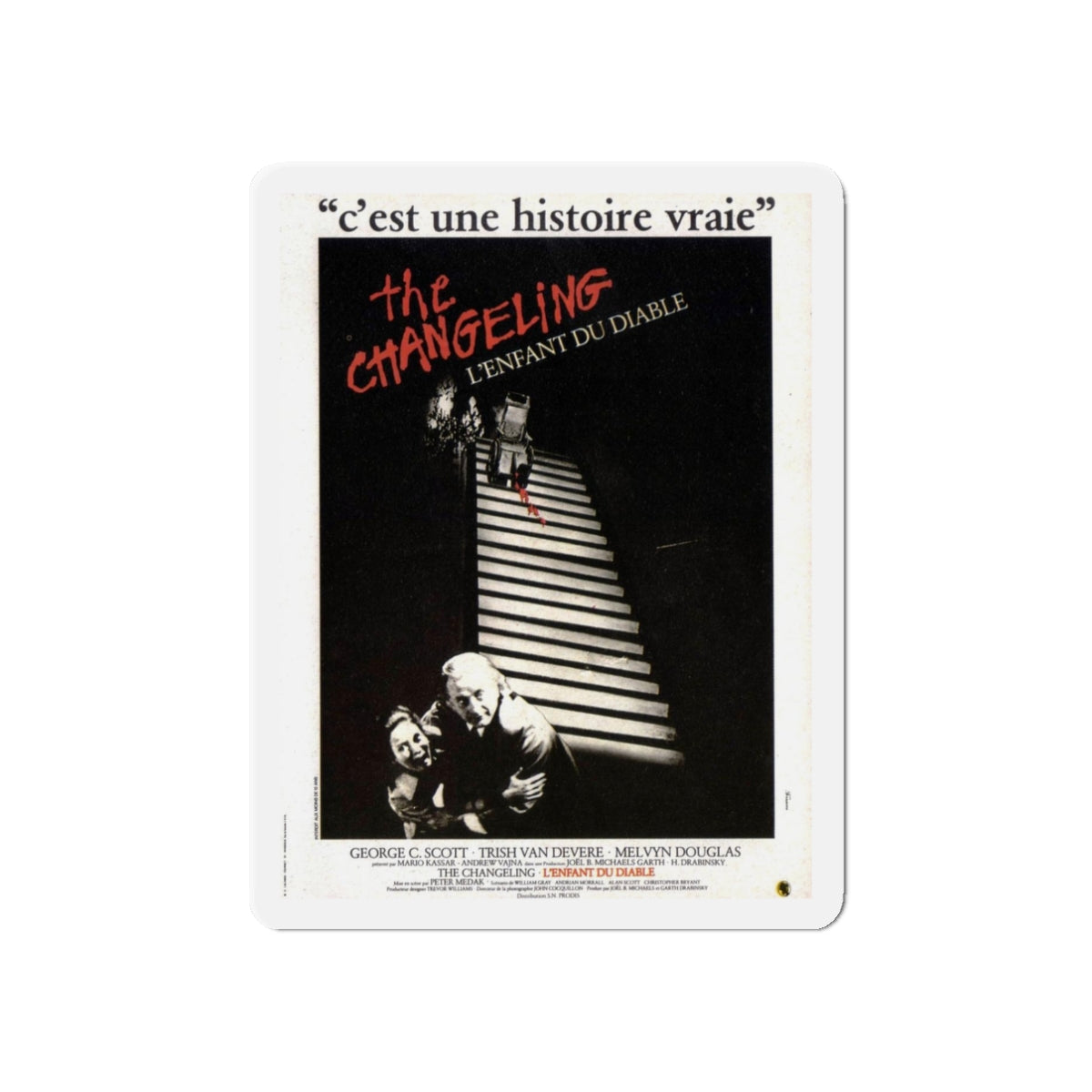 THE CHANGELING (FRENCH) 1980 Movie Poster - Refrigerator Magnet-3" x 3"-The Sticker Space