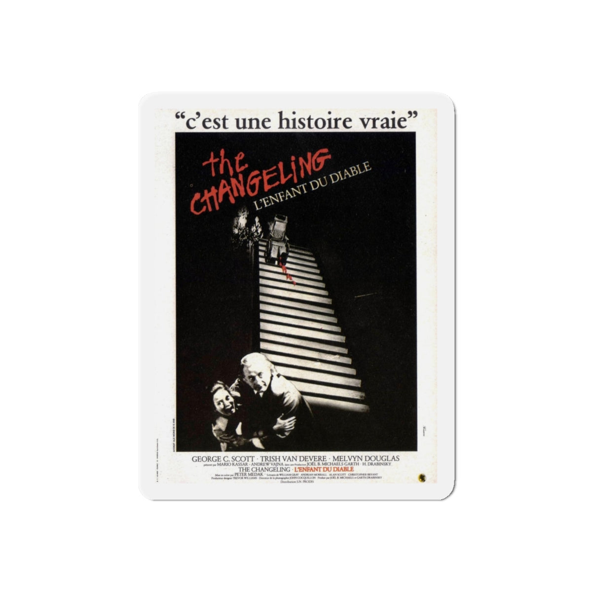 THE CHANGELING (FRENCH) 1980 Movie Poster - Refrigerator Magnet-4" x 4"-The Sticker Space