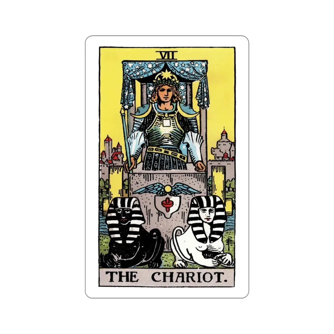 The Chariot (Rider Waite Tarot Deck) STICKER Vinyl Die-Cut Decal 3 Inch - The Sticker Space