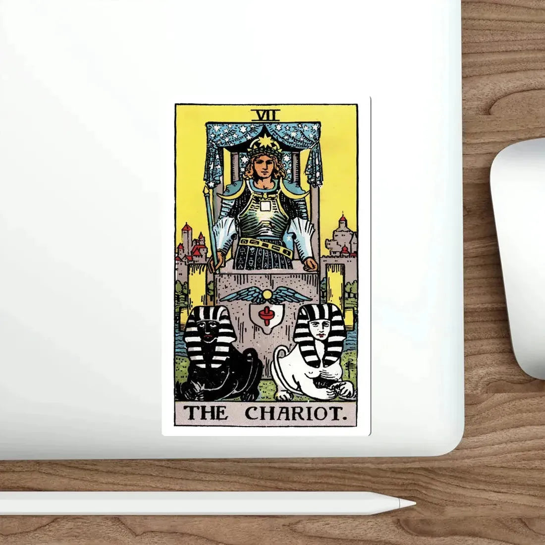 The Chariot (Rider Waite Tarot Deck) STICKER Vinyl Die-Cut Decal - The Sticker Space