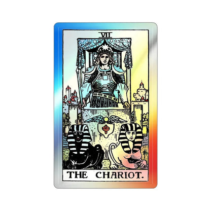 The Chariot (Tarot Card) Holographic STICKER Die-Cut Vinyl Decal 5 Inch Holographic - The Sticker Space