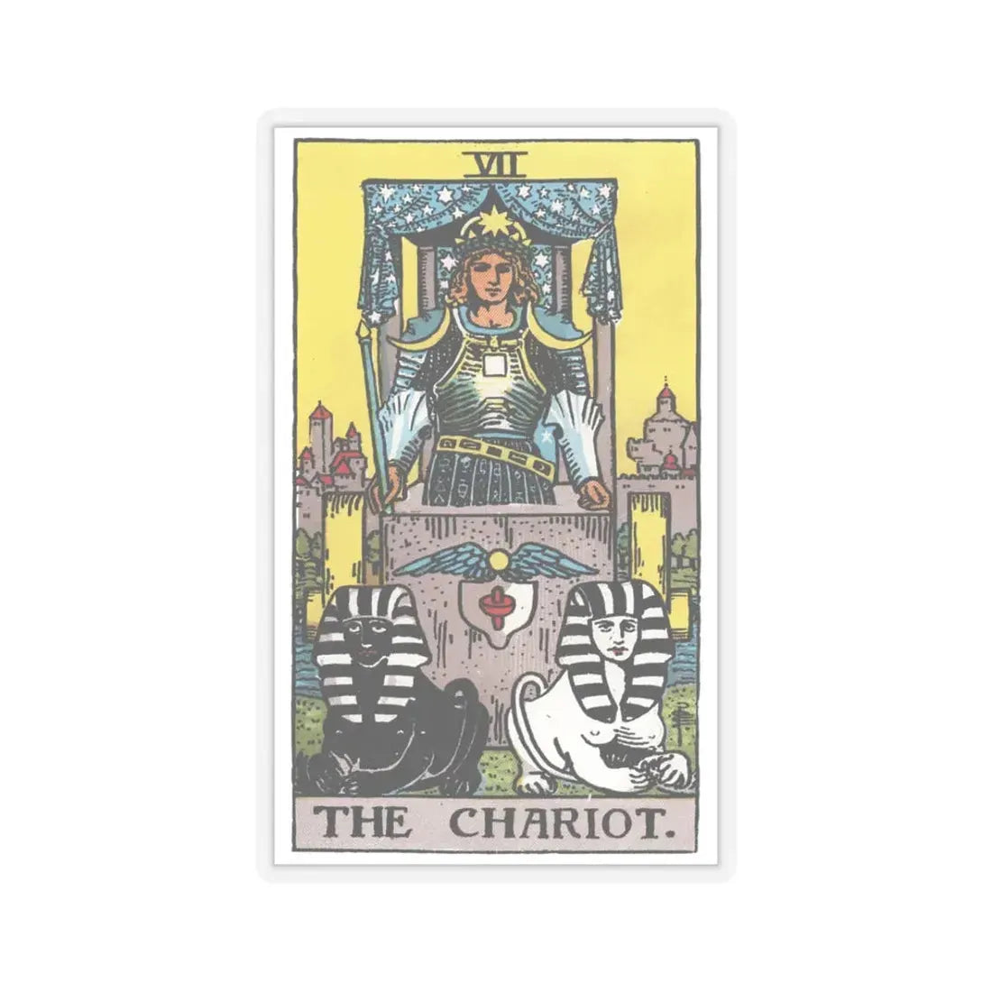 The Chariot (Tarot Card) STICKER Vinyl Kiss-Cut Decal 3 Inch Transparent - The Sticker Space
