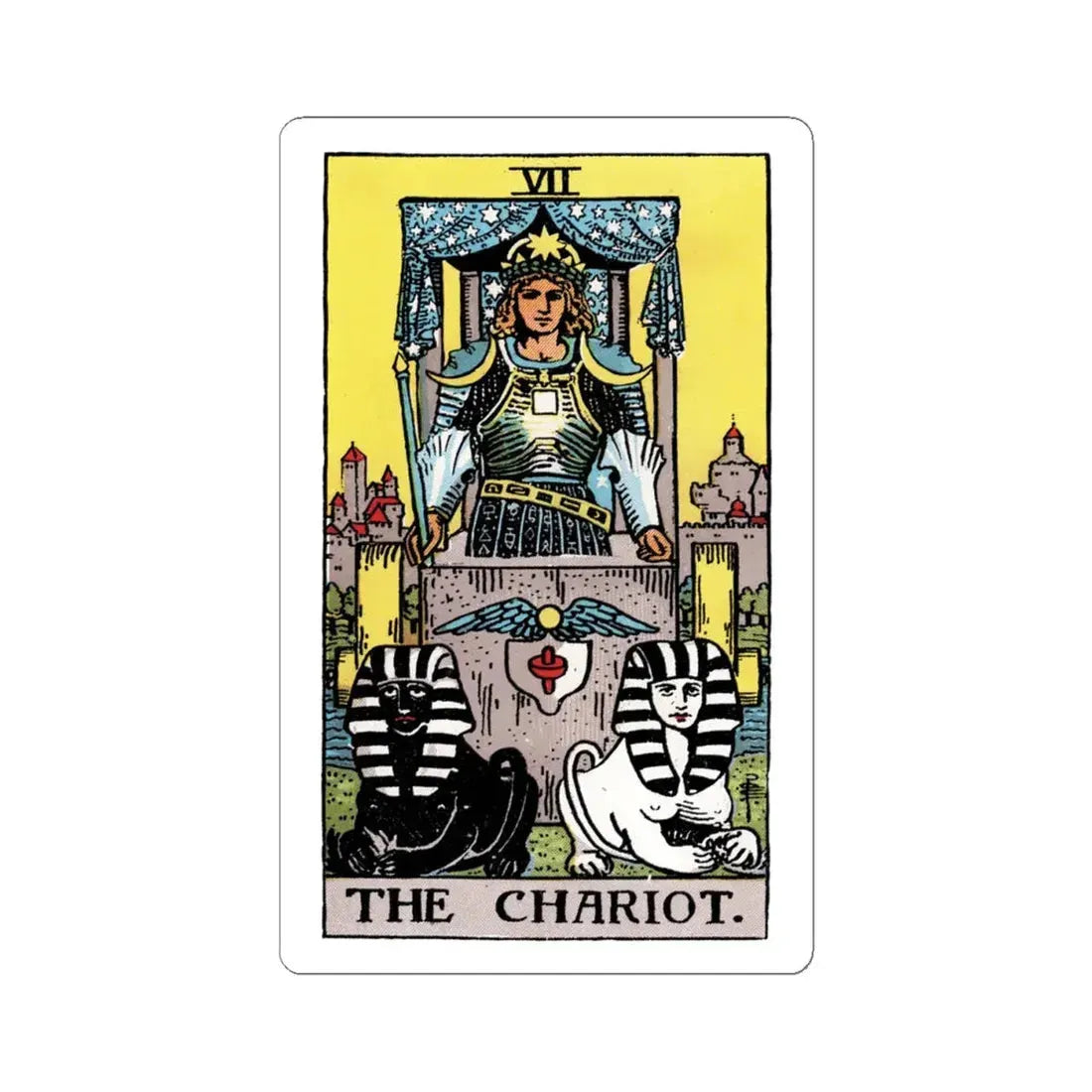 The Chariot (Tarot Card) STICKER Vinyl Kiss-Cut Decal 4 Inch White - The Sticker Space