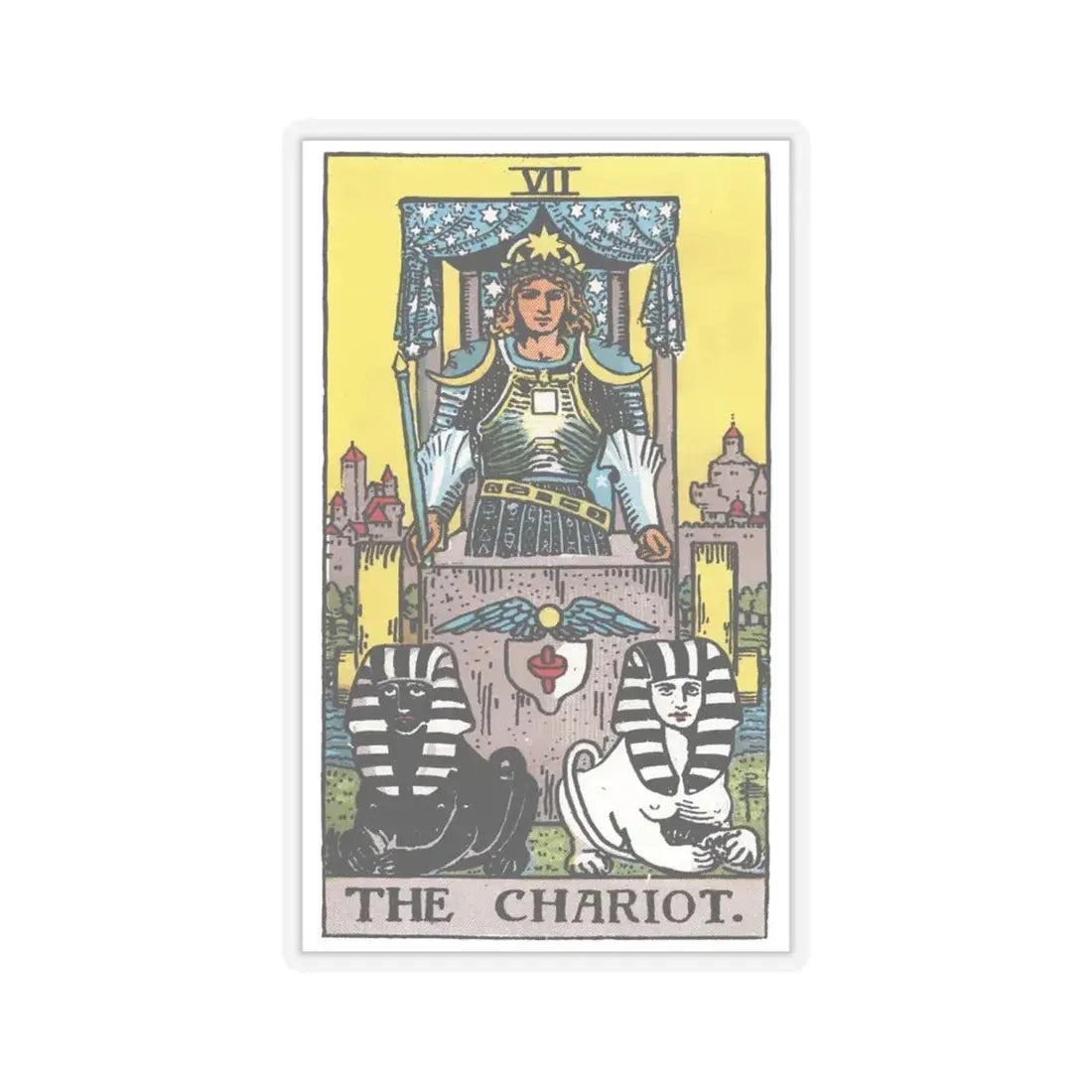 The Chariot (Tarot Card) STICKER Vinyl Kiss-Cut Decal 6 Inch Transparent - The Sticker Space