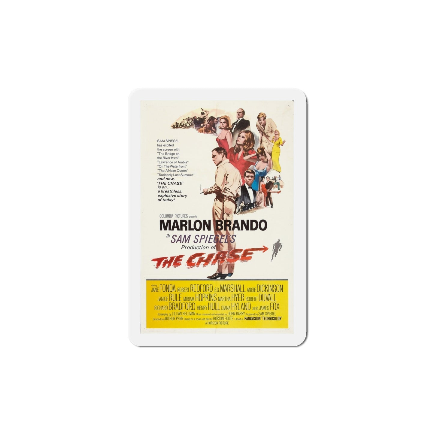 The Chase 1966 Movie Poster Die-Cut Magnet-5 Inch-The Sticker Space