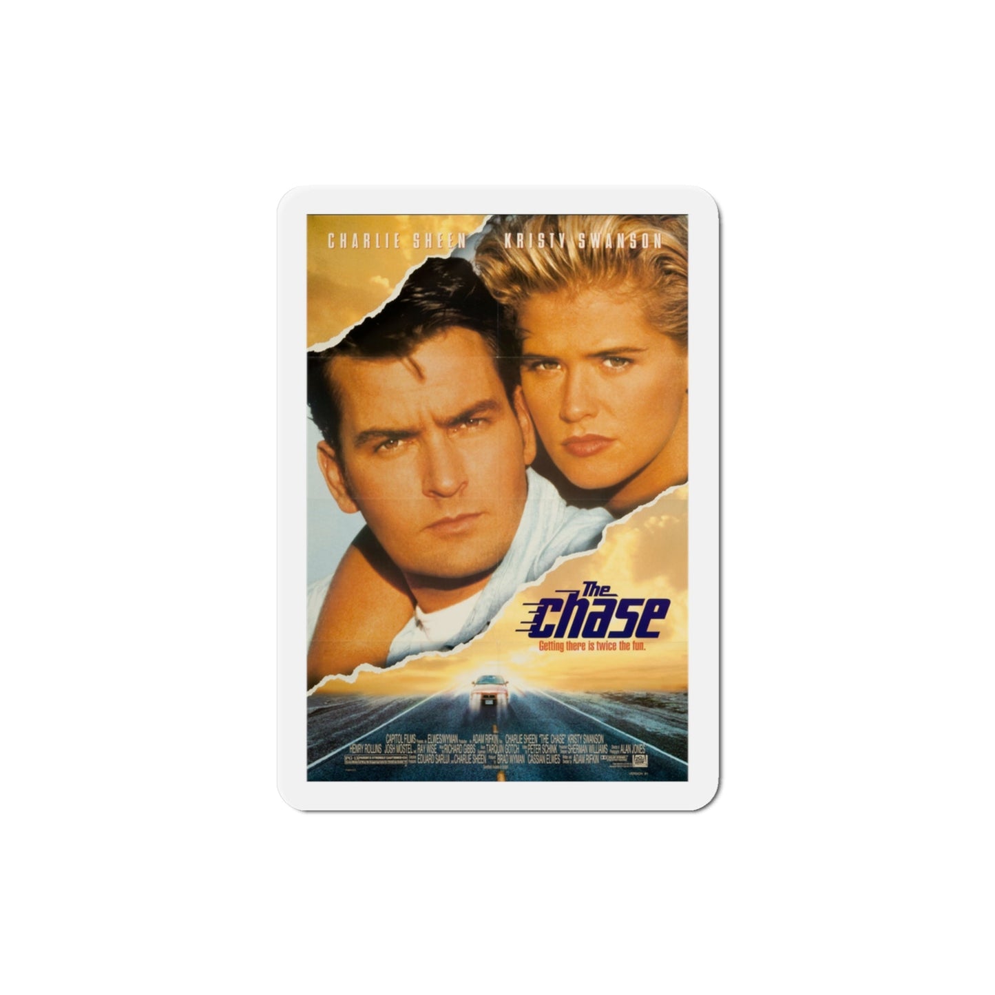 The Chase 1994 Movie Poster Die-Cut Magnet-3" x 3"-The Sticker Space