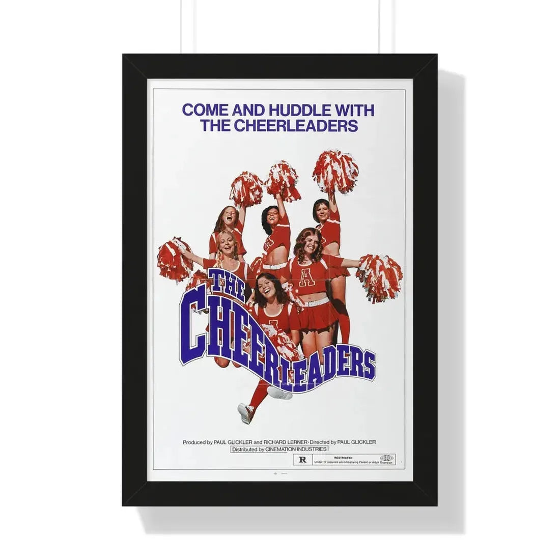 THE CHEERLEADERS 1973 - Framed Movie Poster 16″ x 24″ Black - The Sticker Space