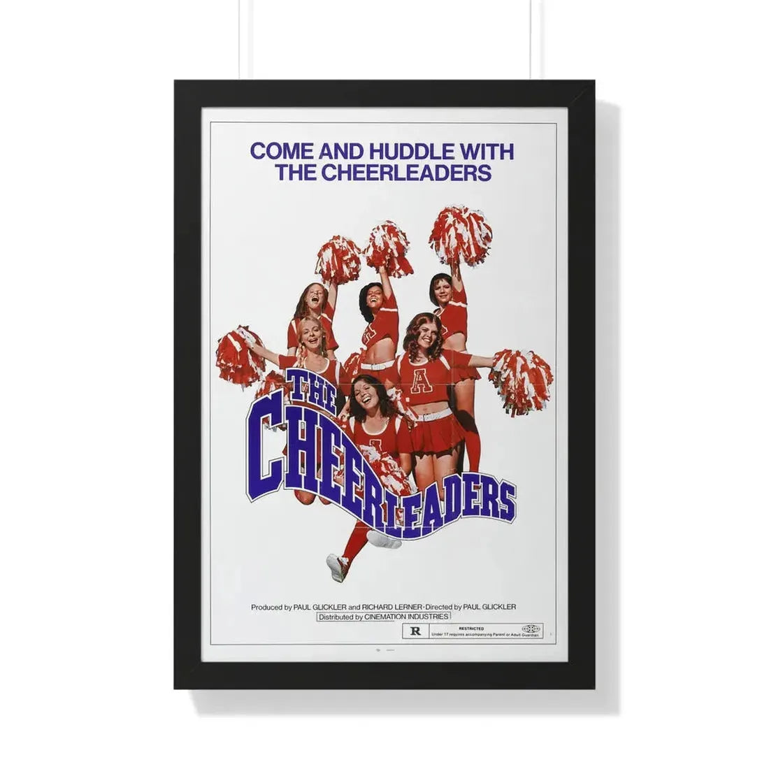 THE CHEERLEADERS 1973 - Framed Movie Poster 20" x 30" Black - The Sticker Space