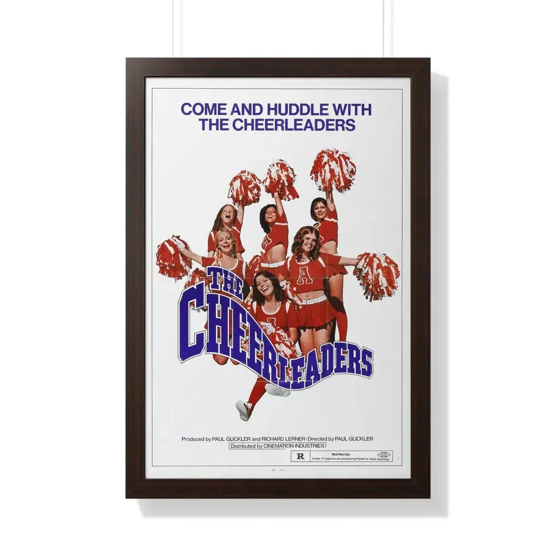 THE CHEERLEADERS 1973 - Framed Movie Poster 20" x 30" Walnut - The Sticker Space
