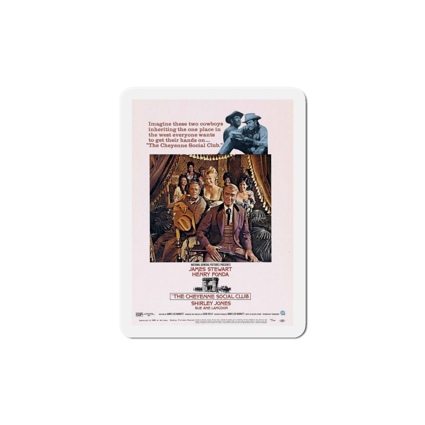 The Cheyenne Social Club 1970 Movie Poster Die-Cut Magnet-6 × 6"-The Sticker Space